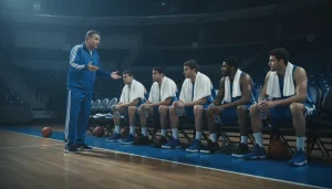 Basketballspieler während der Halbzeitpause in der Arena – Halbzeitwetten Tipps