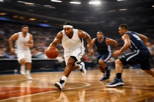 Basketballspiel in der Halle mit Zuschauern – Kombiwetten im Basketball