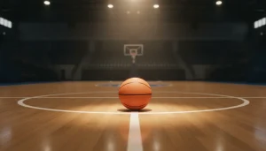 Basketball auf dem Spielfeld einer beleuchteten Halle – Wetten Strategie für Anfänger