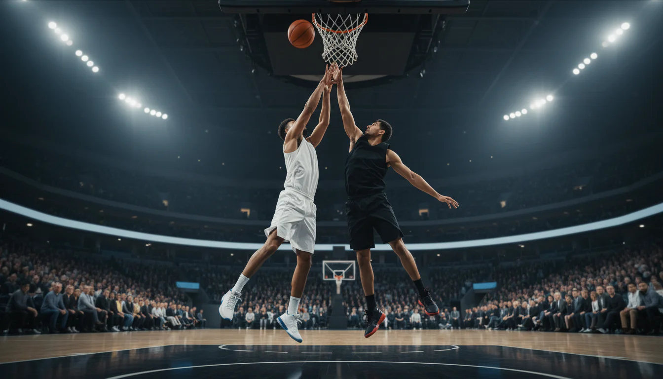 Basketballspieler in Aktion während eines engen Spiels – Cashout Entscheidung