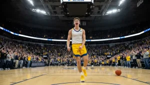 College-Basketballspiel in einer vollen Universitätshalle – March Madness Tipps