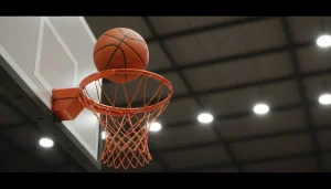 Basketball auf dem Spielfeldrand neben zwei verschiedenen Wettscheinen – Surebet Strategie