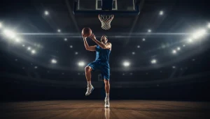 Basketballspieler in Aktion unter dem Korb – Value Betting und unterbewertete Quoten