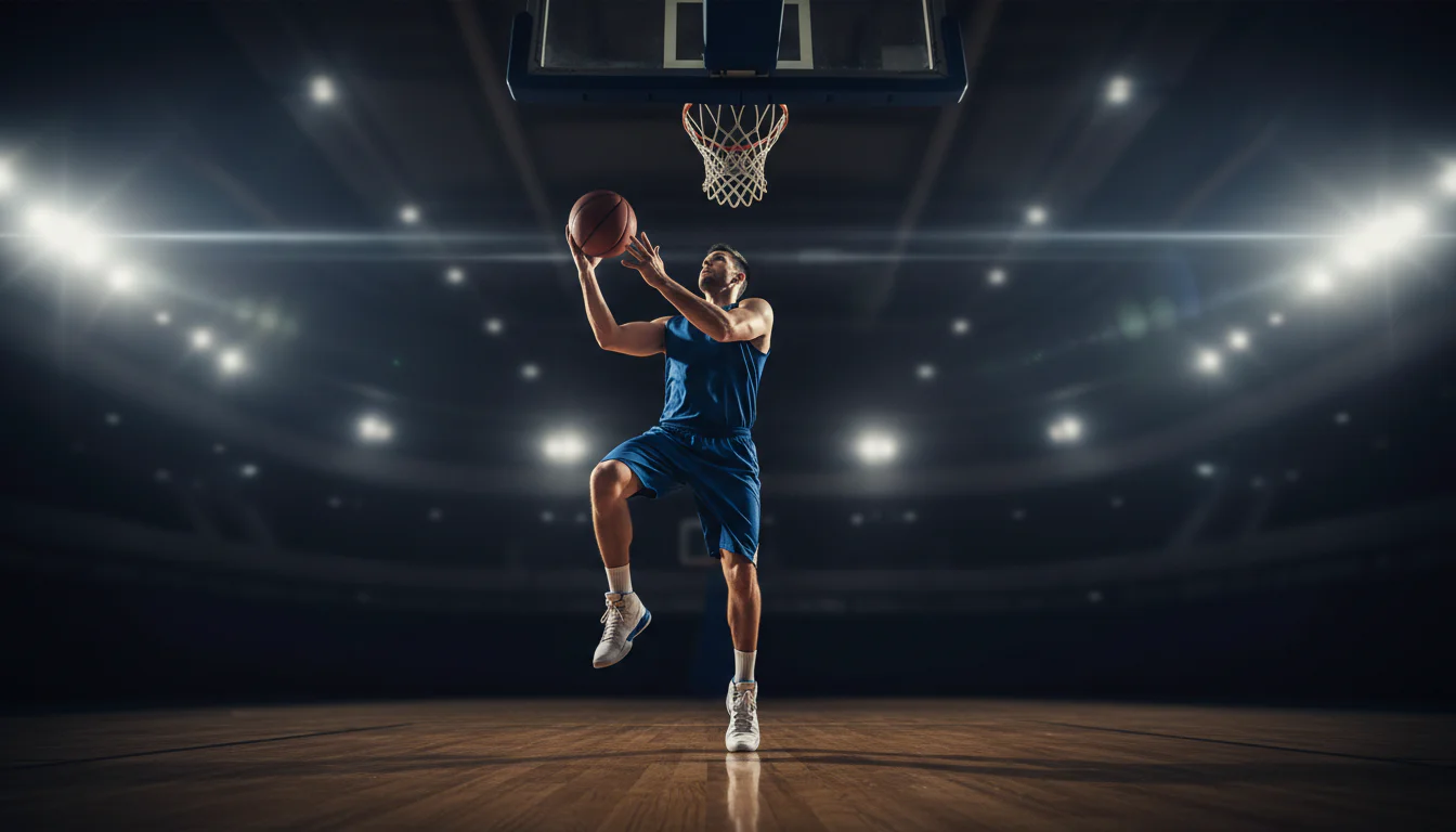Basketballspieler in Aktion unter dem Korb – Value Betting und unterbewertete Quoten