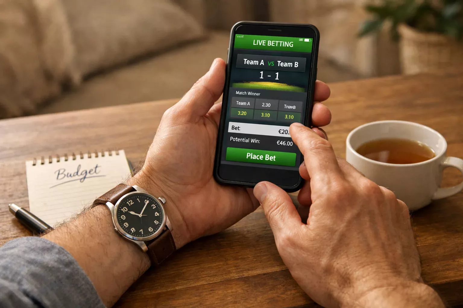 Symbolische Darstellung von Balance beim Sportwetten mit Zeitbegrenzung und Budgetkontrolle